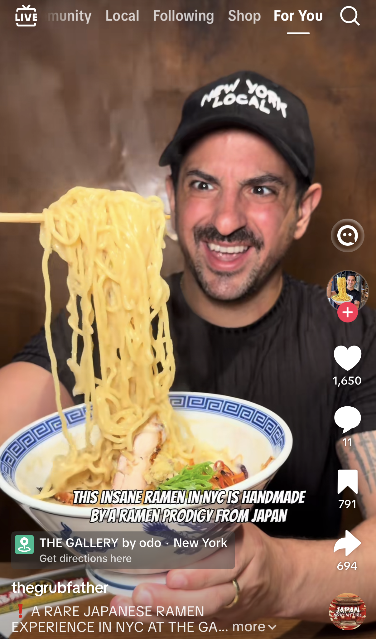 TikTok ramen video